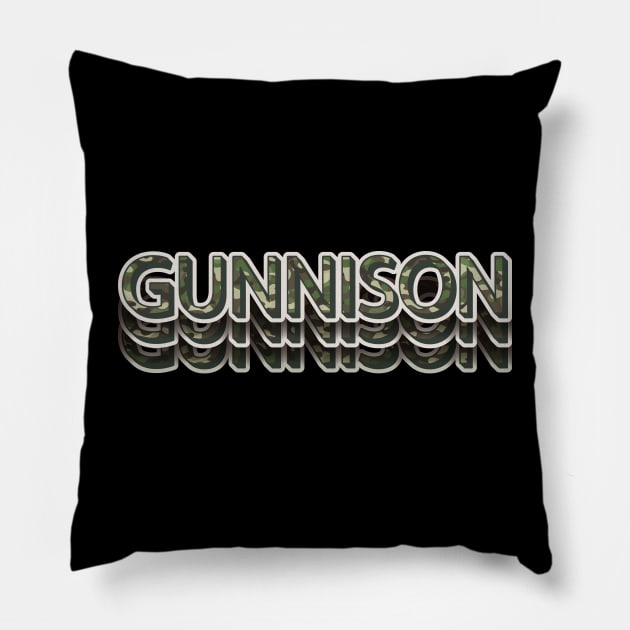 Gunnison Colorado State Camou Pillow by LaarniGallery