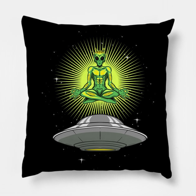 UFO Alien Yoga Pillow by Invectus Studio Store