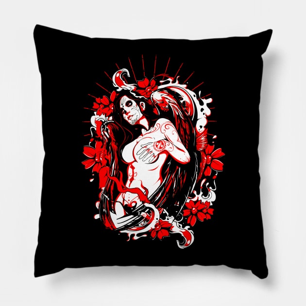 Tattooed Angel Pillow by DesignedByFreaks