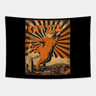 Catzilla Cat Meow Mazing Cuddles Tapestry