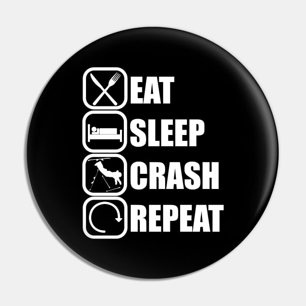 Eat Sleep Crash Repeat - Funny Skiing Quote Pin by ChrisWilson