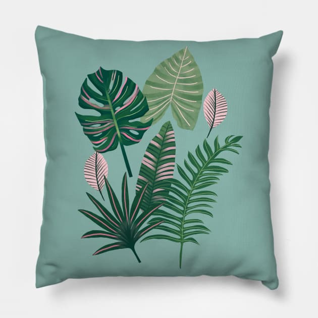 Aztec Jungle Leaves Pillow by tangerinetane