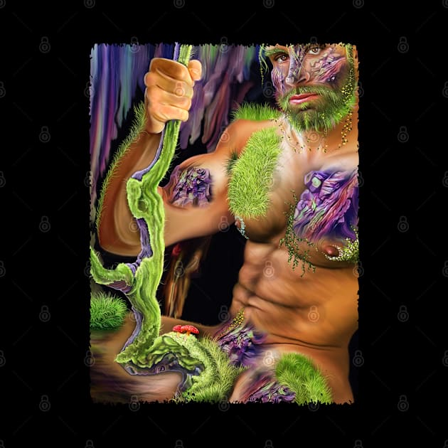 Sexy Male Torso Intertwined With Nature by egcreations