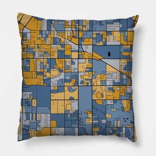 Surrey Map Pattern in Blue & Gold Pillow