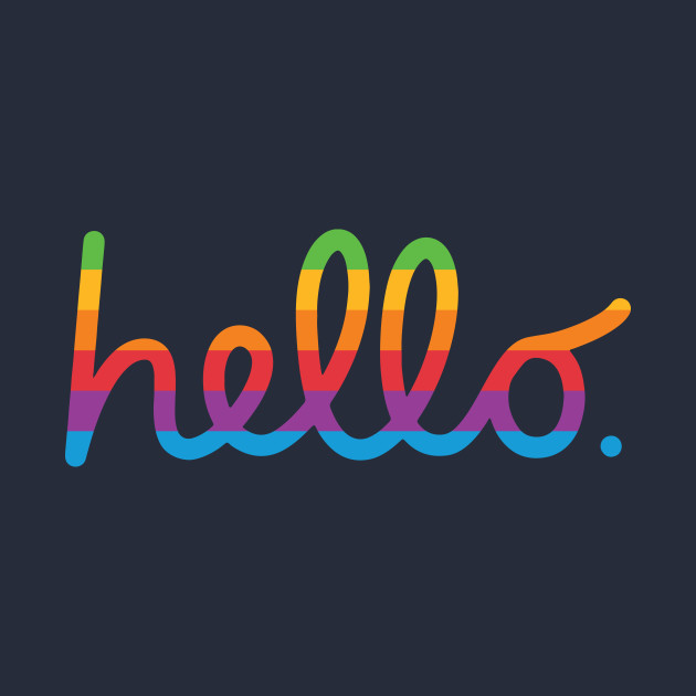 hello lisa (rainbow) - Apple - T-Shirt | TeePublic