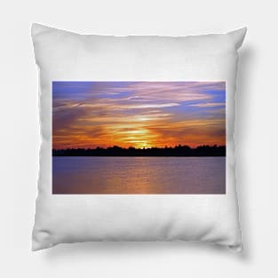 Orange & Blue Sunset Pillow