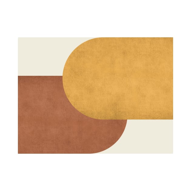 Half Circle Colorblock - Gold Brown by moonlightprint
