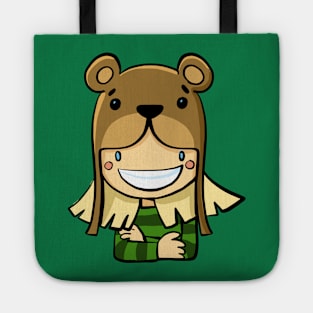 girl in a bear hat Tote