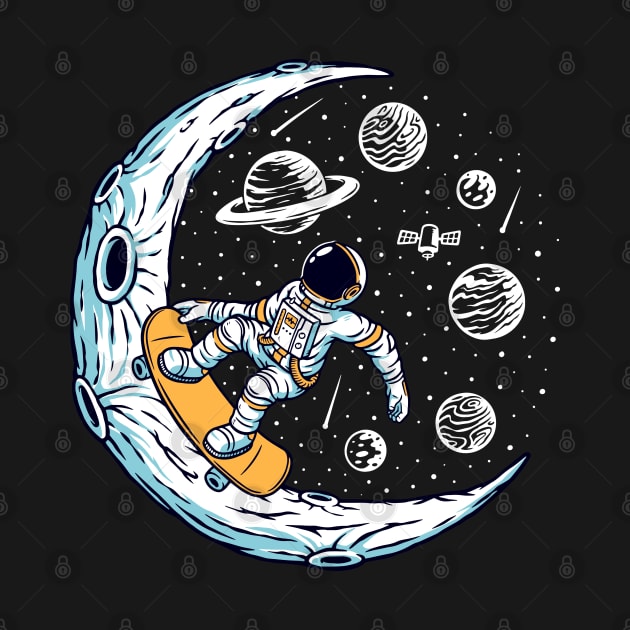 astronaut skateboarding by Mako Design 