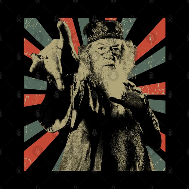 Sir Michael Gambon || Albus Dumbledore ||Vintage Art Design by Setipixel