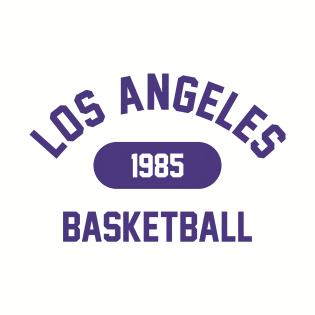 Retro 1985 Los Angeles Basketball Varsity Logo (Purple) by Double-Double Designs