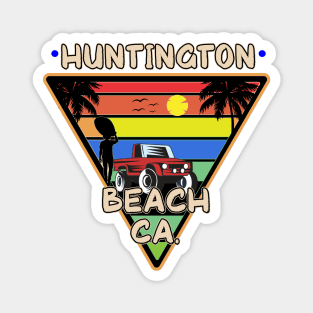 Huntington Beach California 80's Retro Surfing Surf Magnet