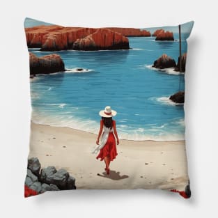 Isla Marietas Mexico Vintage Poster Tourism 2 Pillow