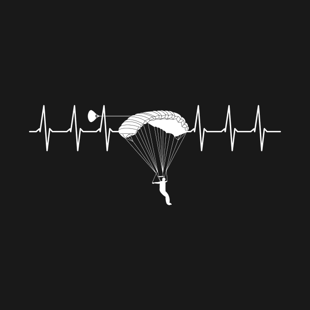 Skydiving Parachute Heartbeat Skydive Pulse by Foxxy Merch