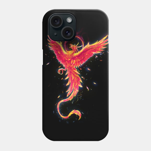 Black Space Phoenix Phone Case by chriskar