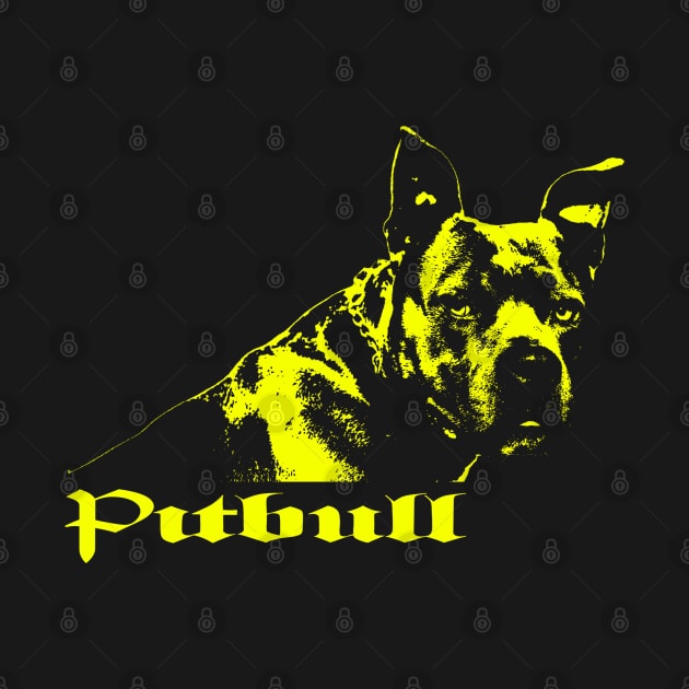 yellow pitbull by hottehue