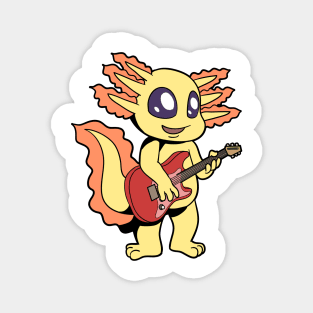 Comic axolotl plays electric guitar Magnet