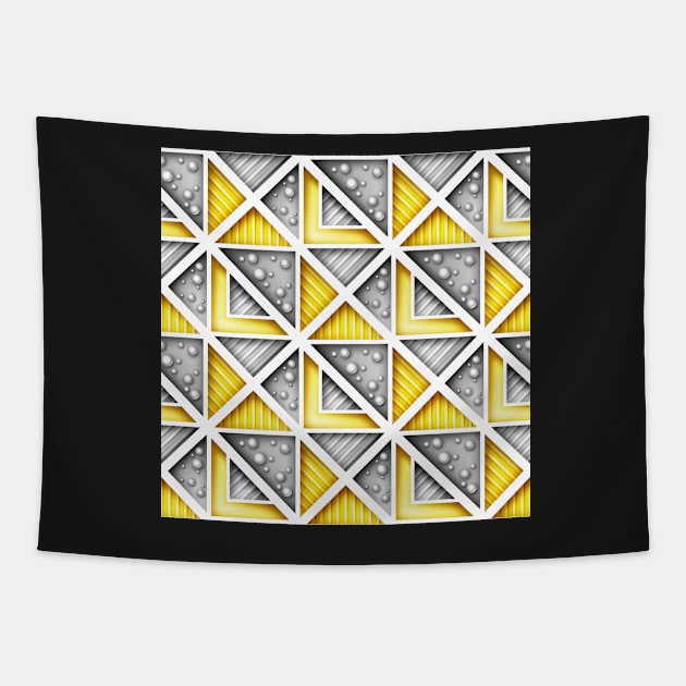 3d Geometric Pattern, Triangular Motifs Tapestry by lissantee