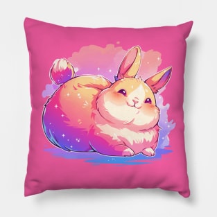 Happy chubby bunny with vivid colors Pillow