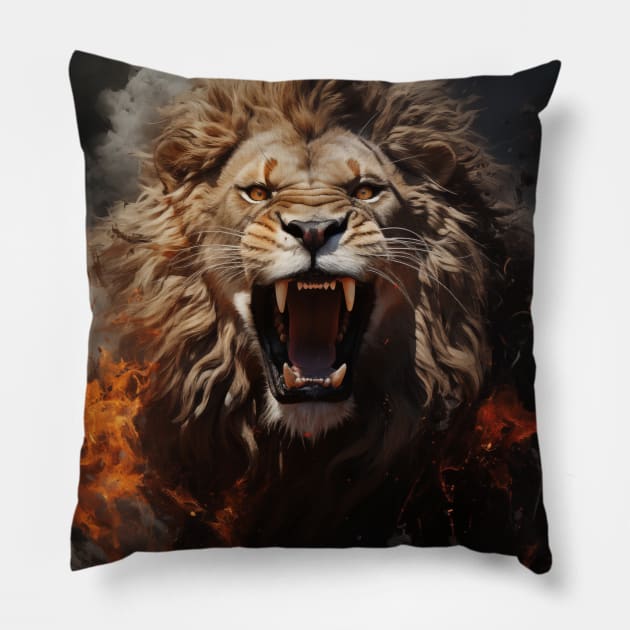 Lion Roar Pillow by Durro