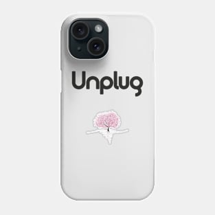 Unplug Modern Minimal Drawing Of Tree With Pink Leaves Phone Case