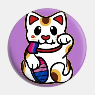 LGBTQ+ Pride Lucky Cat - Bisexual Pin