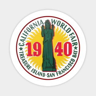 California World Fair 1940 San Francisco Treasure Island Vintage Travel Luggage Magnet