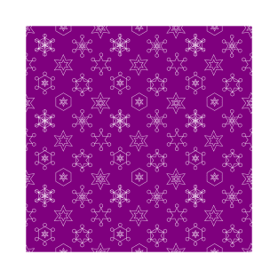 Assorted Snowflakes on Magenta Repeat 5748 T-Shirt