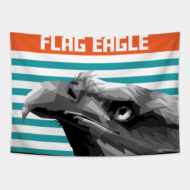 Flag Eagle Pop Art Grayscale Tapestry by Rizkydwi