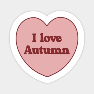 I love autumn heart aesthetic dollette coquette pink red Magnet