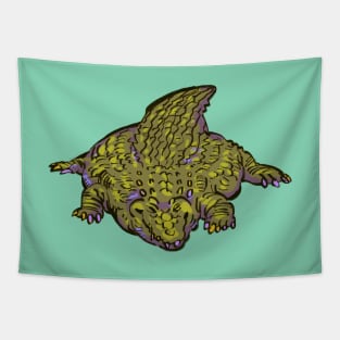 green flat fuck friday meme crocodile / chonker alligator Tapestry