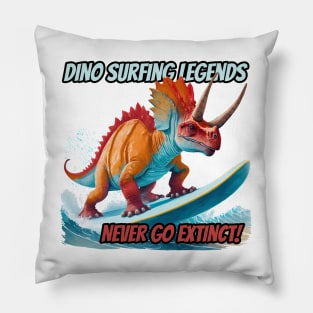 Dinosaur Surfing Funny Pillow