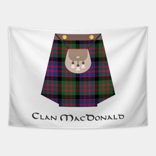 Scottish Clan MacDonald Tartan Kilt Highlands Tapestry