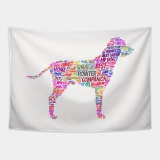 Dog Pointer Animal Pet Text Word Cloud Tapestry