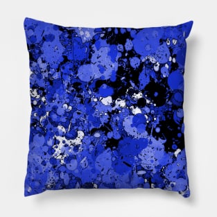 Paint Splatter Blue Pillow