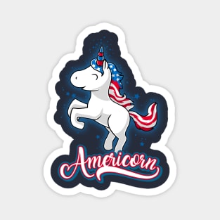 Americorn-Patriotic Proud American Unicorn Kids Gift Magnet