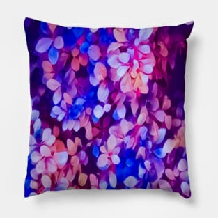 Light Pink Blue Petal Leaves Pillow