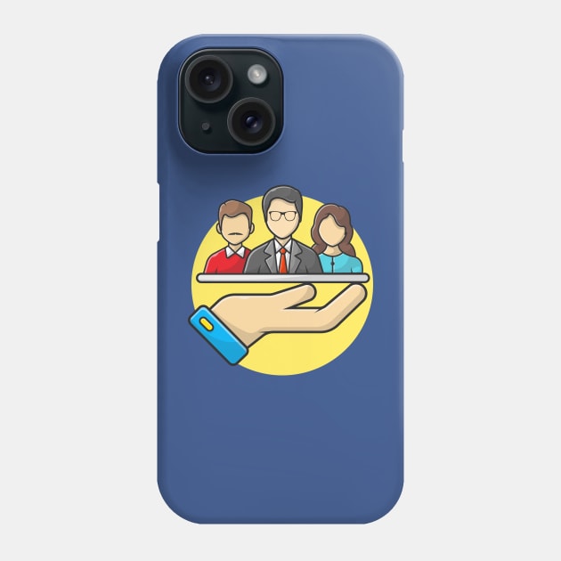 Cute Teamwork Cartoon Vector Icon Illustration (2) Phone Case by Catalyst Labs