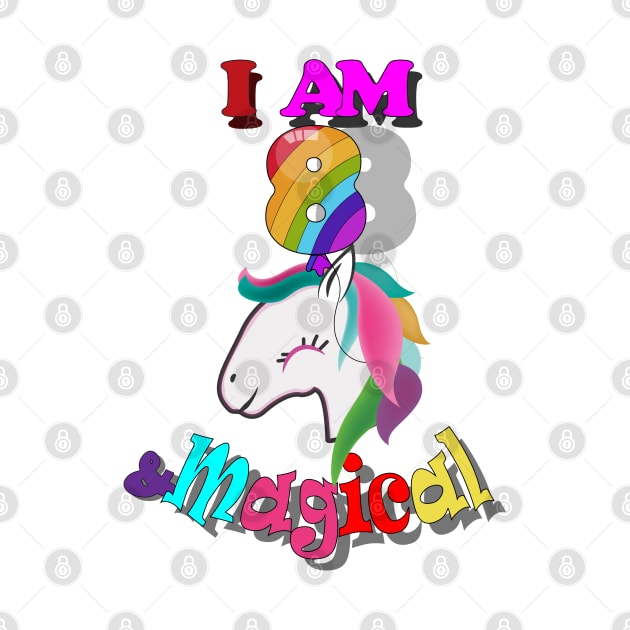 unicorn 8th birthday: I am 8 and magical by bratshirt