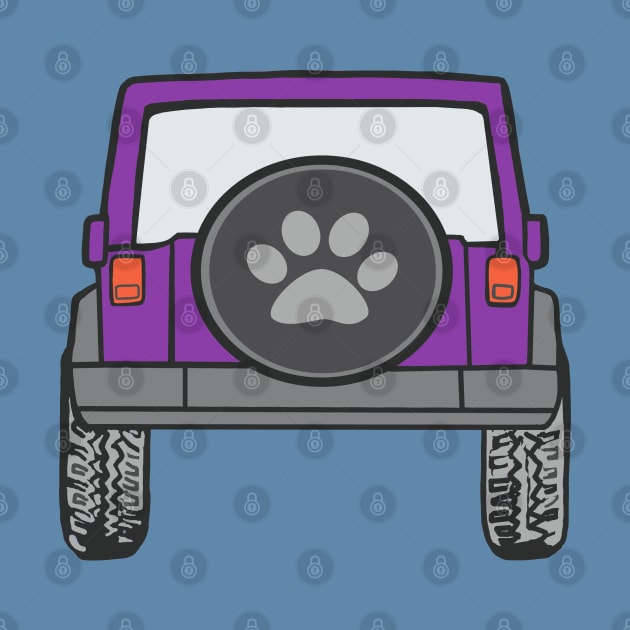 Purple Jeep with Paw Print Cover by Trent Tides