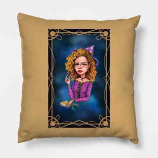 Blonde leo witch Pillow