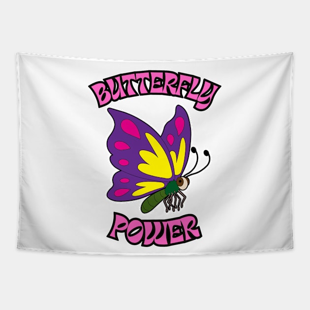 🦋 Butterfly Power – Cute Fairy Tale Fantasy Butterfly Tapestry by Pixoplanet