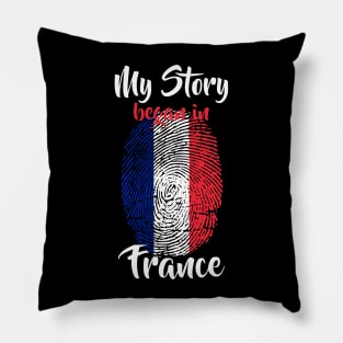 France Flag Fingerprint My Story DNA French Pillow