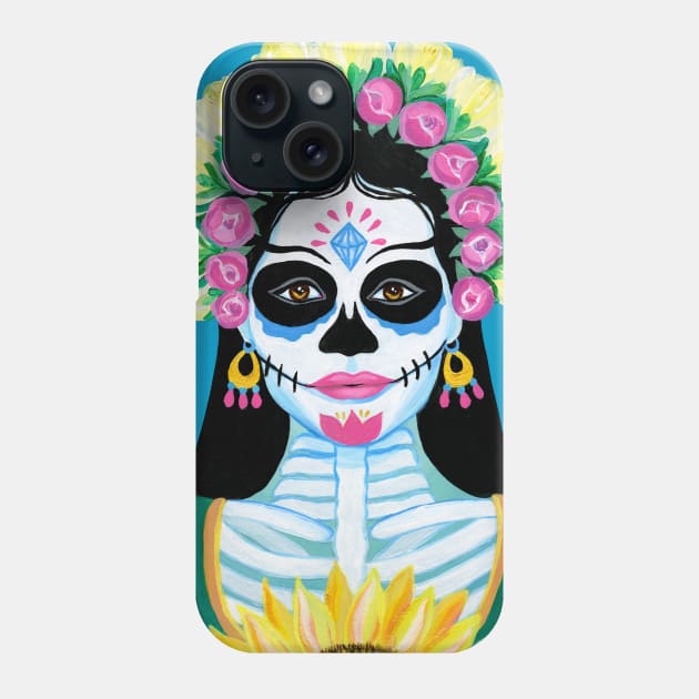 Day of the Dead Sugar Skull Girl Phone Case by IvyLilyArt