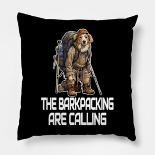 cool hiking season dog cartoon mountaineering backpacking mountain climbing nature lover traveling trekking Pillow