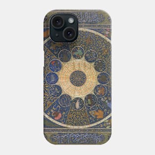 Vintage Rulers Horoscope, Antique Islamic Zodiac Wheel Phone Case