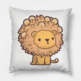 Afro Mini Wild Lion with leaves in his hair Pillow