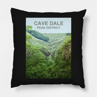 Cave Dale Castleton Derbyshire Peak District. Travel poster Pillow