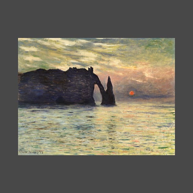 The Cliff, Etretat, Sunset by Claude Monet by MasterpieceCafe