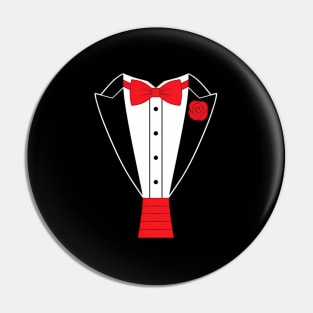 Tuxedo Red Bow Tie Pin